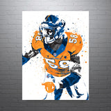 Von Miller Denver Broncos Football Art Poster