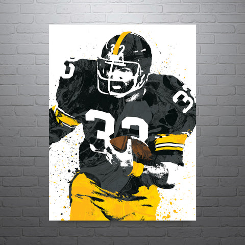 Franco Harris Pittsburgh Steelers Football Art Poster