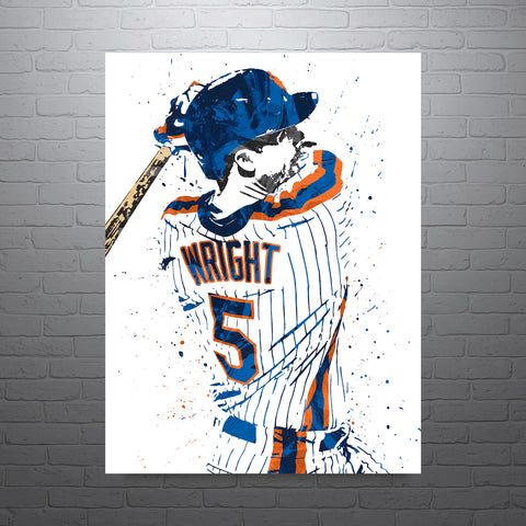 David Wright New York Mets Baseball Art Poster