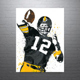 Terry Bradshaw Pittsburgh Steelers Football Art Poster