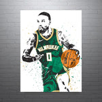 Damian Lillard Milwaukee Bucks Basketball Art Poster