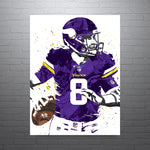 Kirk Cousins Minnesota Vikings Football Art Poster