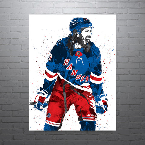 Mika Zibanejad New York Rangers Hockey Art Poster