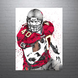 Mike Alstott Tampa Bay Bucs Football Art Poster