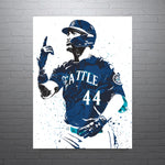 Julio Rodríguez Home Run Seattle Mariners Baseball Art Poster