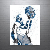 Chris Spielman Detroit Lions Football Art Poster