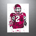 Johnny Manziel Texas A&M Aggies NCAA College Art Poster