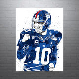 Eli Manning New York Giants Football Art Poster