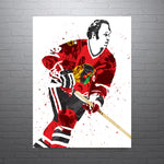 Bobby Hull Chicago Blackhawks Hockey Art Poster