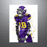 Justin Jefferson Scream Minnesota Vikings Football Art Poster