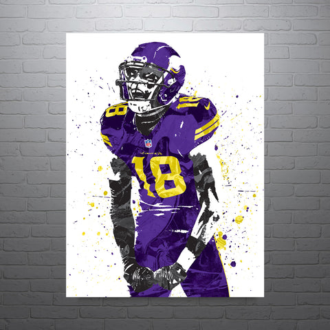 Justin Jefferson Scream Minnesota Vikings Football Art Poster