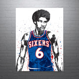 Dr J Philadelphia 76ers Basketball Art Poster