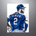 Marcus Semien Texas Rangers Baseball Art Poster