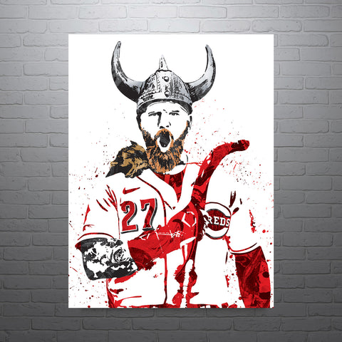 Jake Fraley Cincinnati Reds Baseball Art Poster