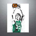 Larry Bird Boston Celtics Basketball Art Poster