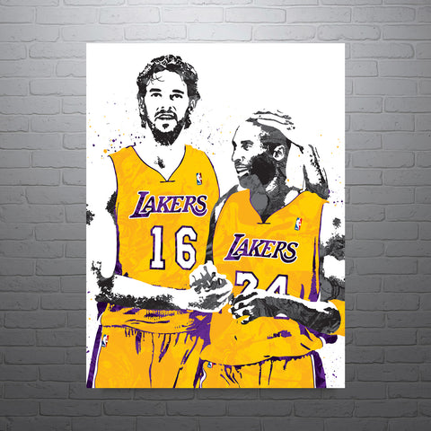 Pau Gasol Los Angeles Lakers Basketball Art Poster