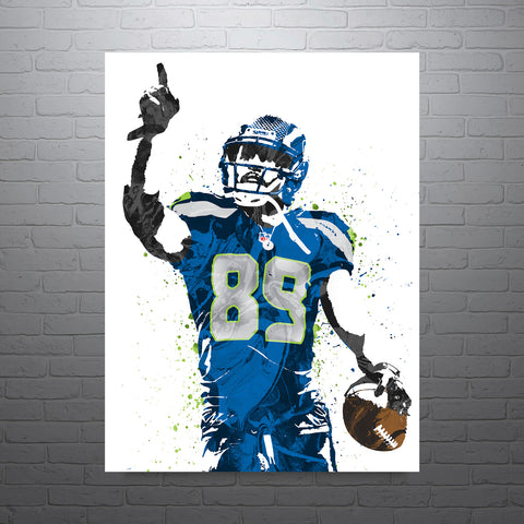 Doug Baldwin Green Seattle Seahawks Football Art Poster