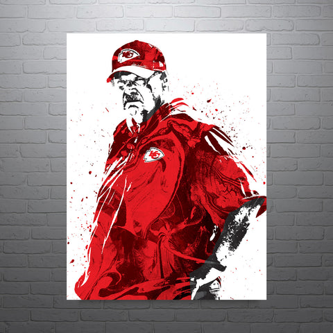 Andy Reid Kansas City Chiefs Football Art Poster