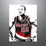 Clyde Drexler Portland Trail Blazers Basketball Art Poster