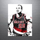 Clyde Drexler Portland Trail Blazers Basketball Art Poster