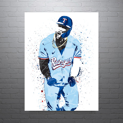 Adolis Garcia Texas Rangers Baseball Art Poster