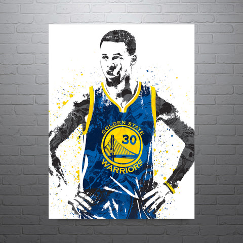 Stephen Curry Mouthpiece Golden State Warriors Basketball Art Poster