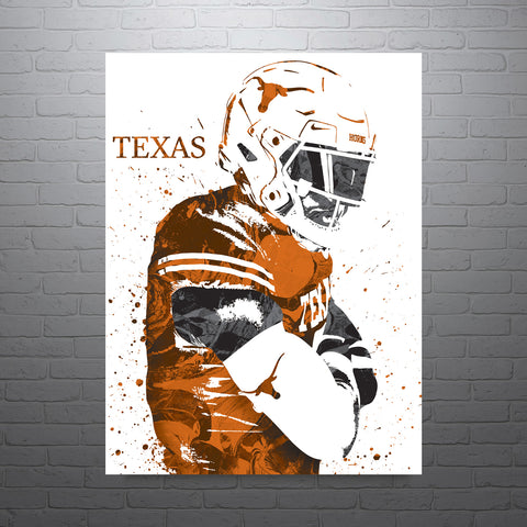 Texas Longhorns NCAA College Art Poster