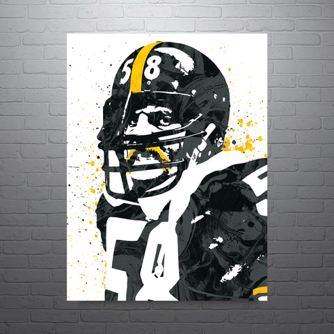 Jack Lambert Pittsburgh Steelers Football Art Poster