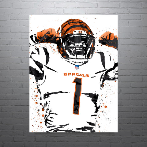 Ja'Marr Chase Cincinnati Bengals Football Art Poster