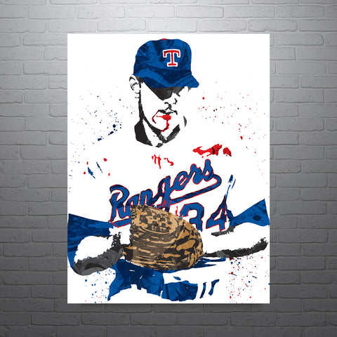 Nolan Ryan Texas Rangers Baseball Art Poster