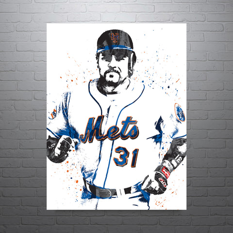 Mike Piazza New York Mets Baseball Art Poster