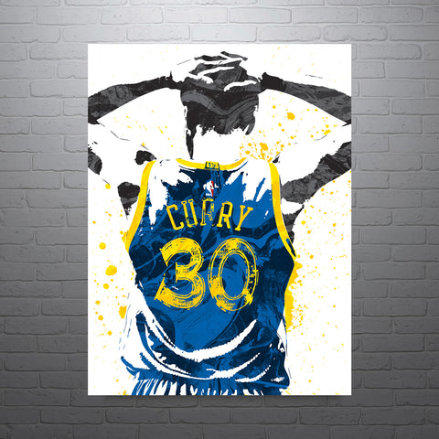 Stephen Curry 30 Jersey Golden State Warriors Basketball Art Poster