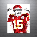 Patrick Mahomes Red Jersey Kansas City Chiefs Football Art Poster