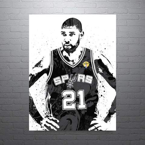 Tim Duncan San Antonio Spurs Basketball Art Poster