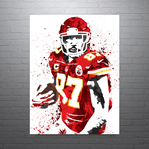 Travis Kelce Kansas City Chiefs Football Art Poster