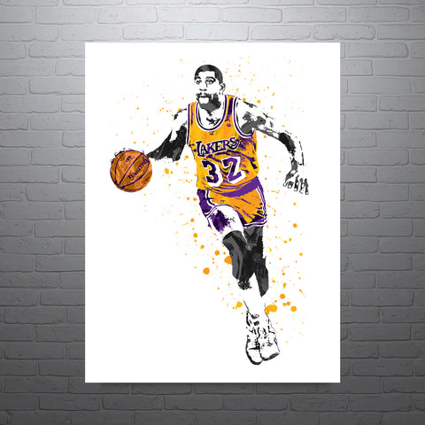 Magic Johnson Los Angeles Lakers Basketball Art Poster