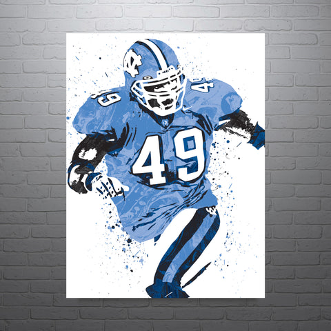 Julius Peppers North Carolina NCAA College Art Poster