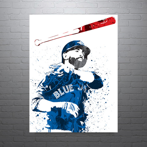 Jose Bautista Bat Flip Toronto Blue Jays Baseball Art Poster