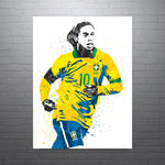 Ronaldinho Brazil Soccer Futbol Art Poster