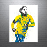 Ronaldinho Brazil Soccer Futbol Art Poster