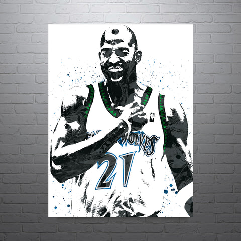 Kevin Garnett Minnesota Timberwolves Basketball Art Poster