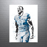 Aidan Hutchinson Detroit Lions Football Art Poster