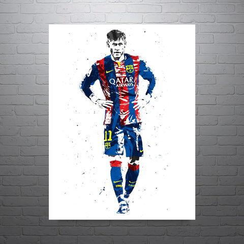 Neymar Jr FC Barcelona Soccer Futbol Art Poster