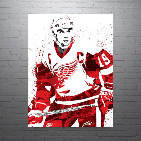 Steve Yzerman Detroit Red Wings Hockey Art Poster