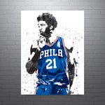 Joel Embiid Philadelphia 76ers Basketball Art Poster