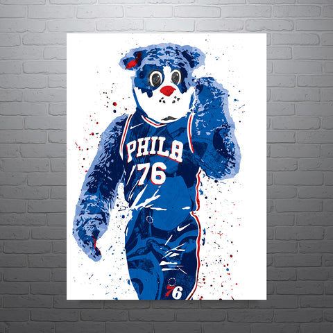 Franklin Mascot Philadelphia 76ers Basketball Art Poster