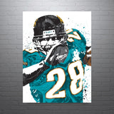 Fred Taylor Jacksonville Jaguars Football Art Poster