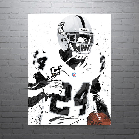 Charles Woodson White Jersey Las Vegas Raiders Football Art Poster