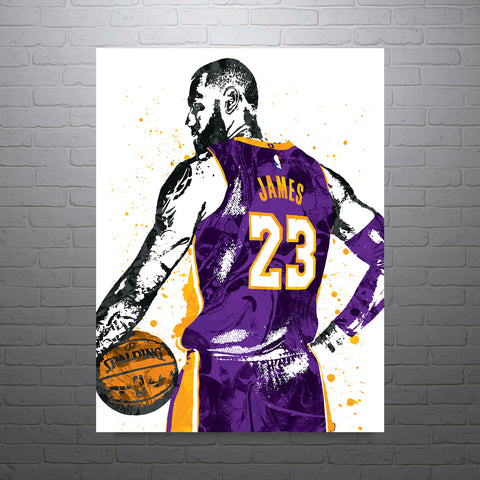 Lebron James Los Angeles Lakers Basketball Art Poster