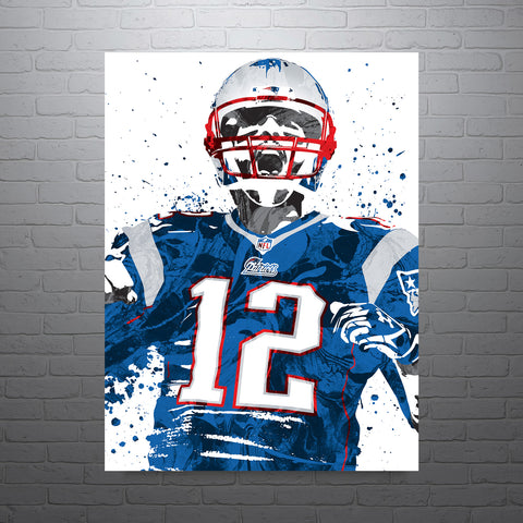 Tom Brady New England Patriots Football Art Poster